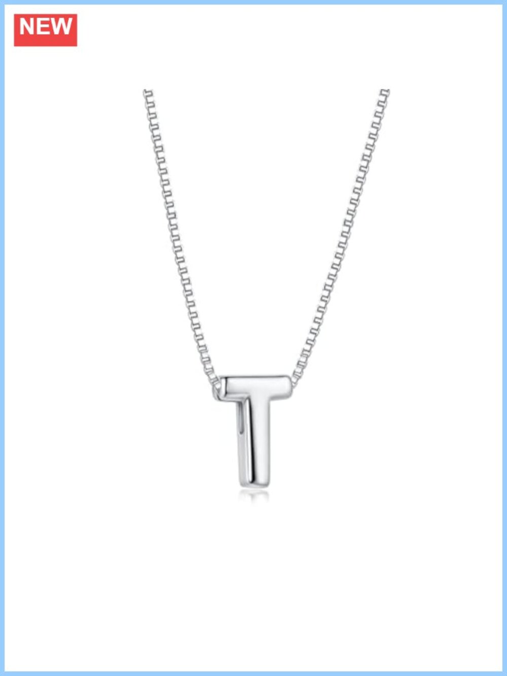 S925 Sterling Silver Personalized Initial A-Z Letter Necklace for Women